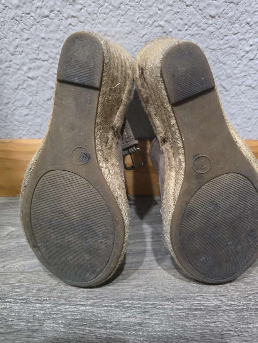 Universal Threads Peep-Toe Espadrille Wedge Sandals in Taupe